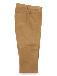 Cotton Blend Corduroy Five Pocket Pants - Tan