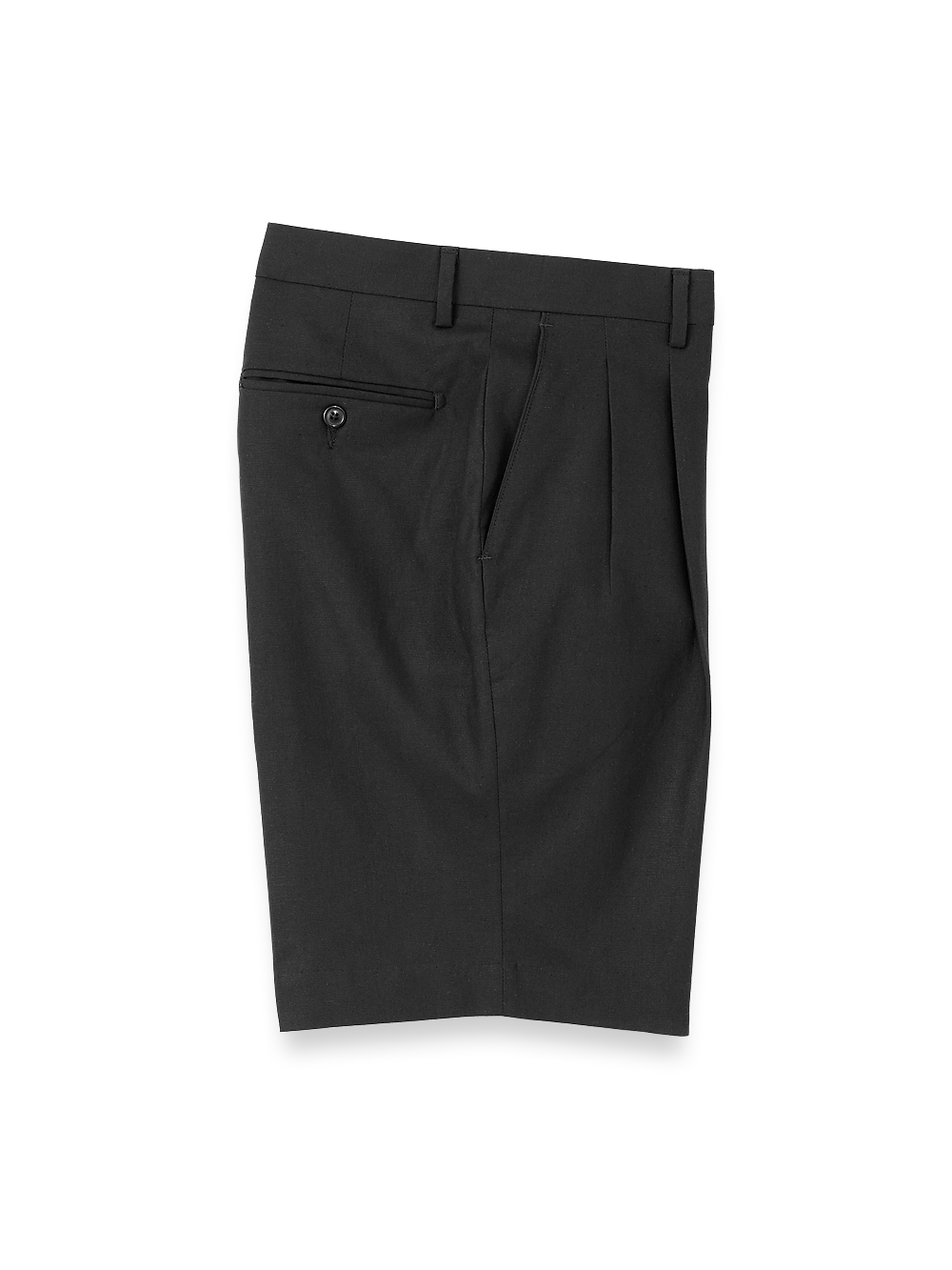 Product Image of Linen / Cotton Shorts-Black#model_pleated front