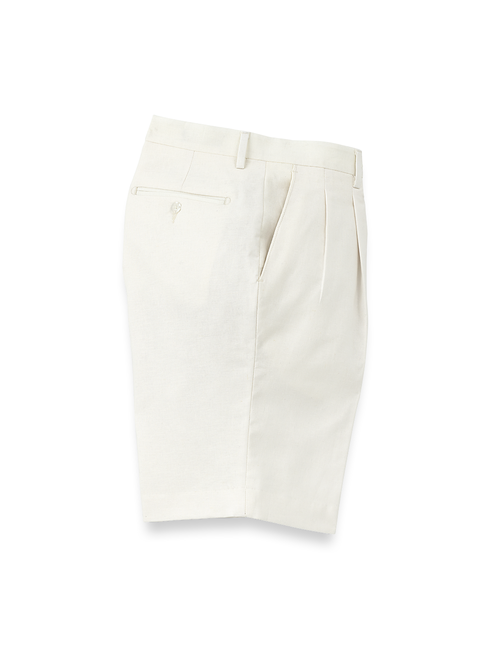 Product Image of Linen / Cotton Shorts-Ivory#model_pleated front