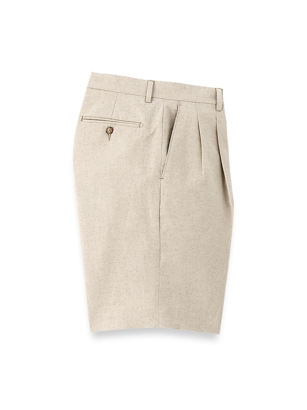 Product Image of Linen / Cotton Shorts-Natural#model_pleated front