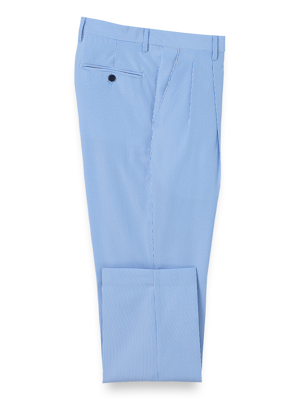 Product Image of Pinstripe Pleated Pants-Blue Stripe#model_pleated front