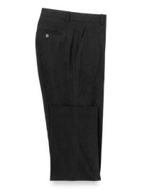 Corduroy Flat Front Pants - Black