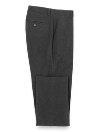 Corduroy Flat Front Pants - Charcoal