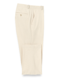 Corduroy Flat Front Pants - Winter White