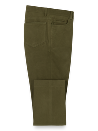 Cotton Stretch Twill Five Pocket Pants - Dark Olive