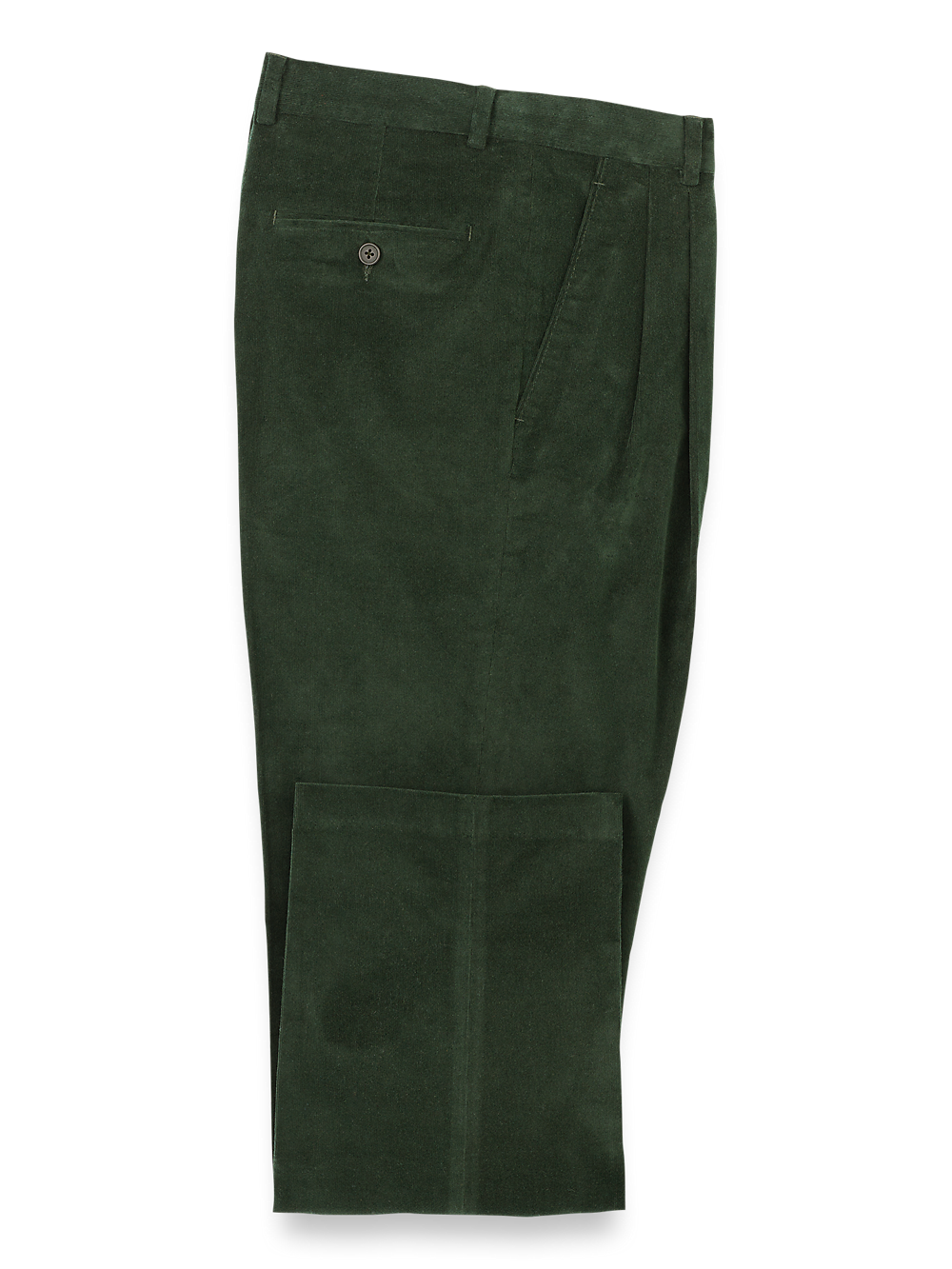 Product Image of Cotton Stretch Corduroy Pants-Forest Green#model_pleated front