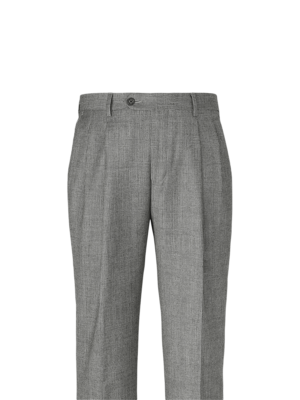 Alternate Image of Wool Flannel Plaid Pants-1#model_pleated front