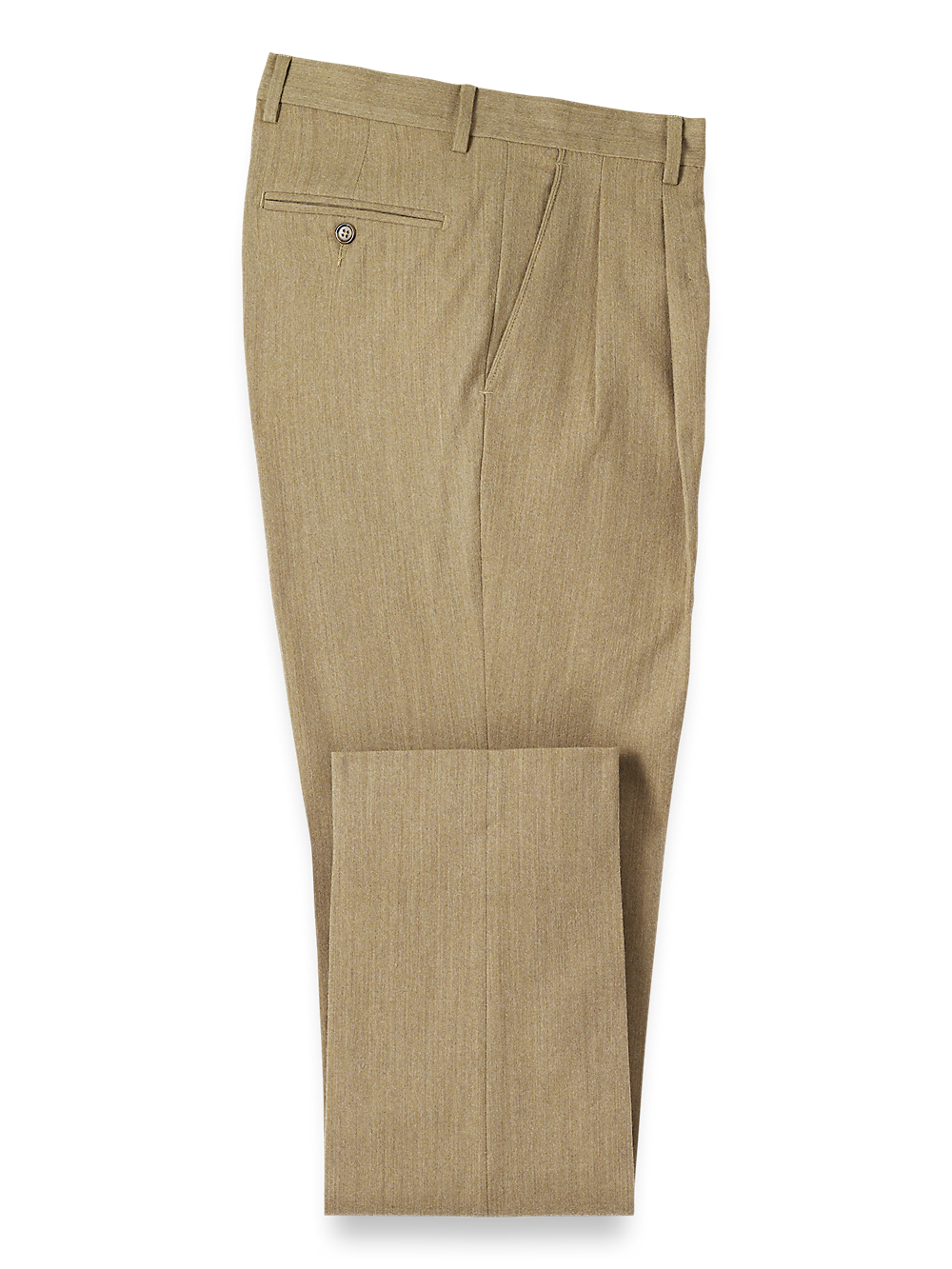 Product Image of Wool Flannel Pants-Camel#model_pleated front