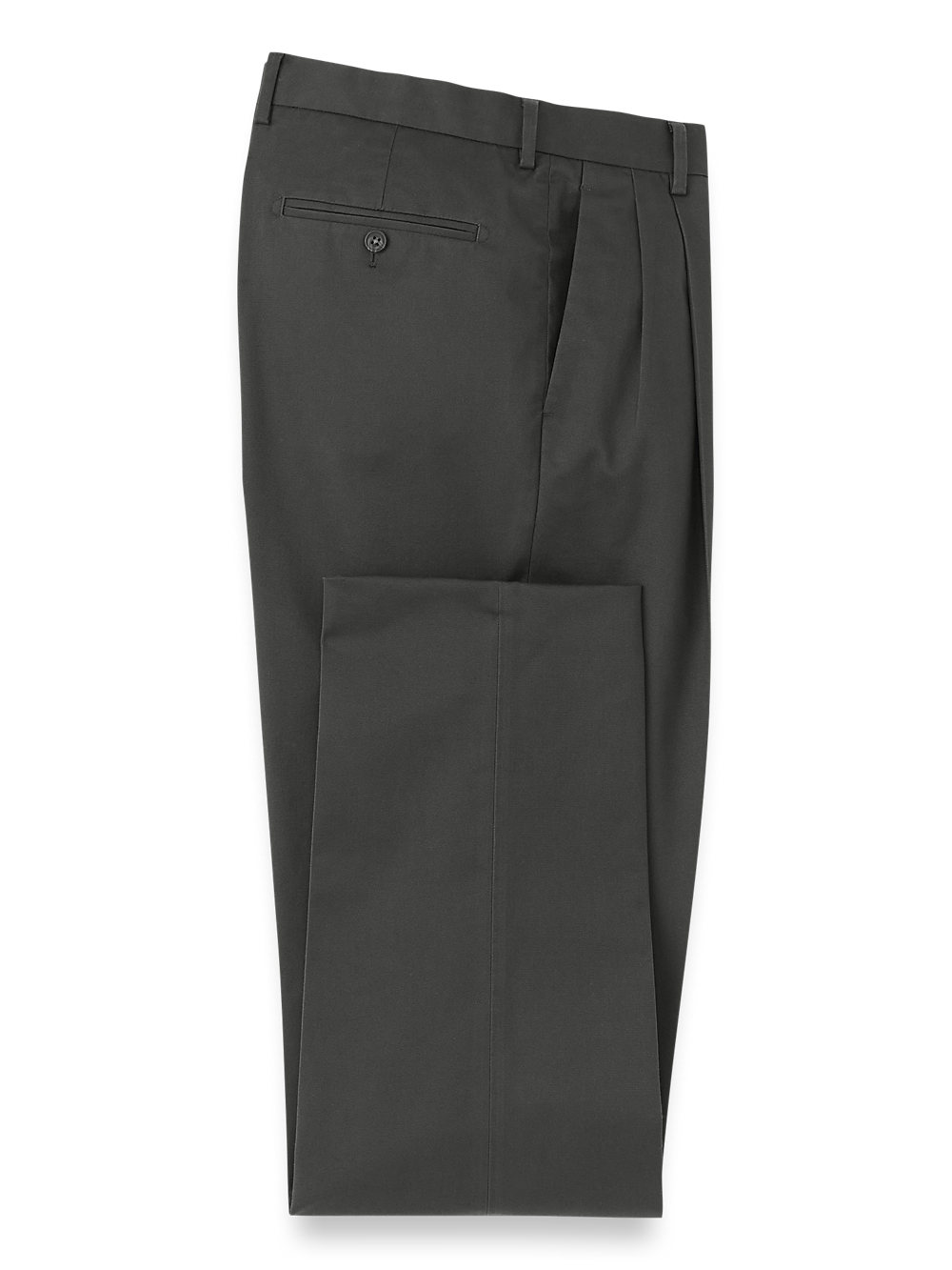 Product Image of Non-iron Cotton Stretch Twill Pant-Charcoal#model_pleated front