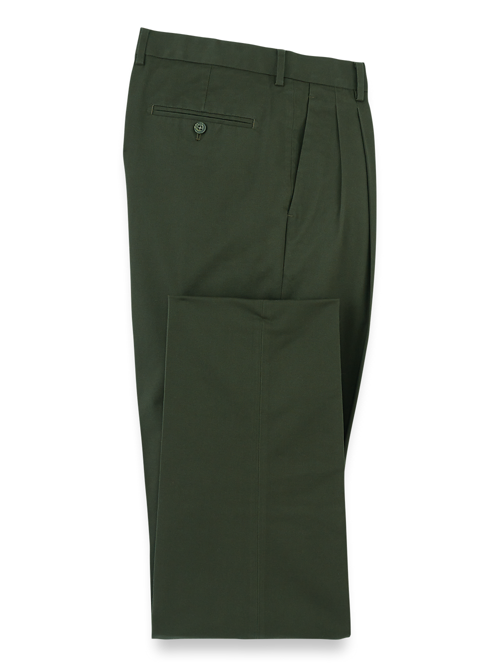 Product Image of Non-iron Cotton Stretch Twill Pant-Dark Green#model_pleated front