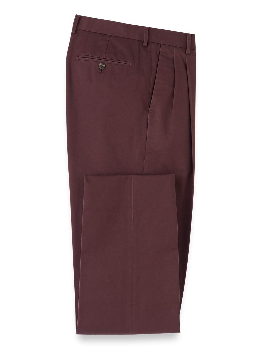 Product Image of Non-iron Cotton Stretch Twill Pant-Wine#model_pleated front