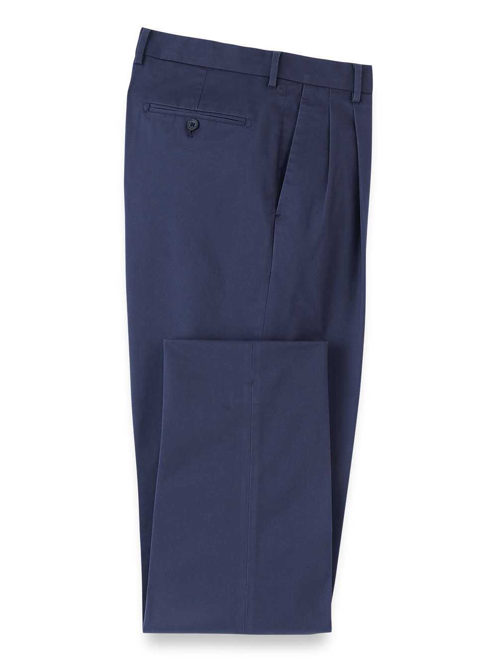 Product Image of Non-iron Cotton Stretch Twill Pant-Bright Navy#model_pleated front