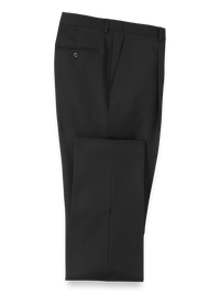 Wool Single Pleat Pants - Black