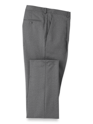 Wool Single Pleat Pants - Grey