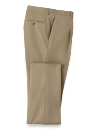 Wool Single Pleat Pants - British Tan