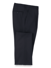 Wool Single Pleat Pants - Navy