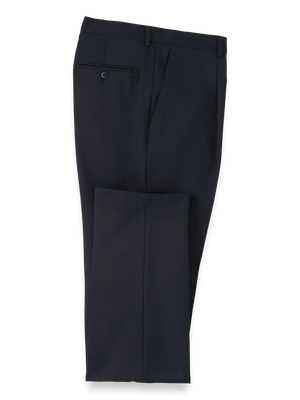 Wool Single Pleat Pants - Navy