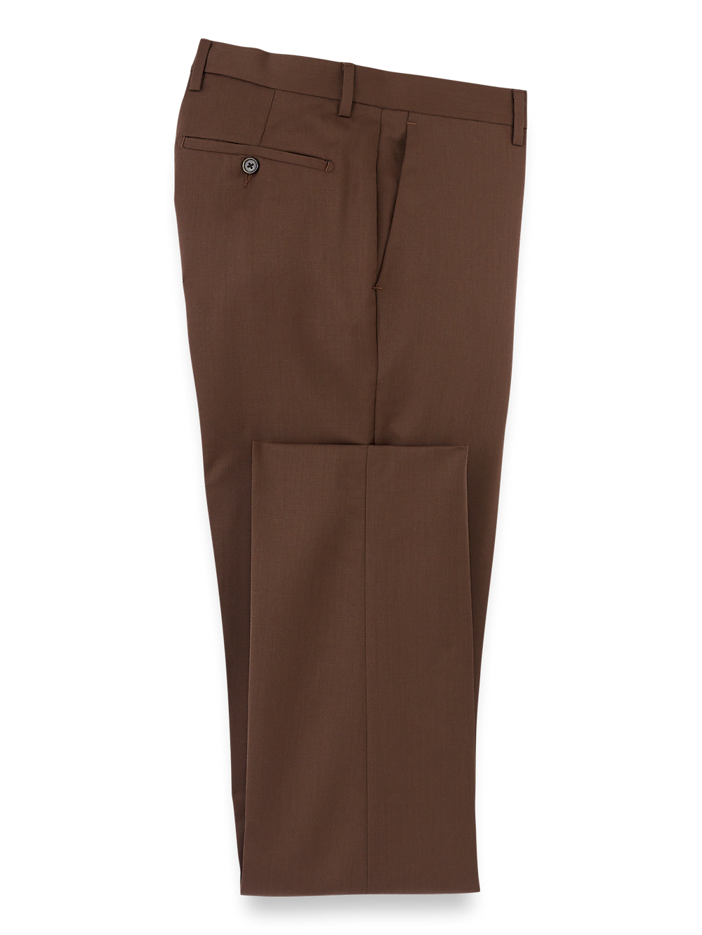 Product Image of Wool Gabardine Pants-Brown#model_flat front