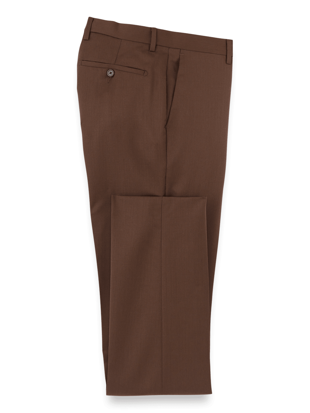 Product Image of Wool Gabardine Pants-Brown#model_flat front