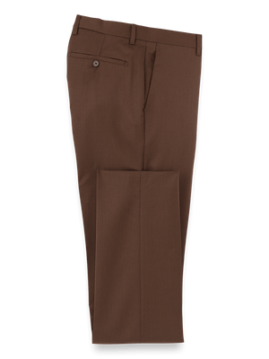 Wool Gabardine Pants - Brown