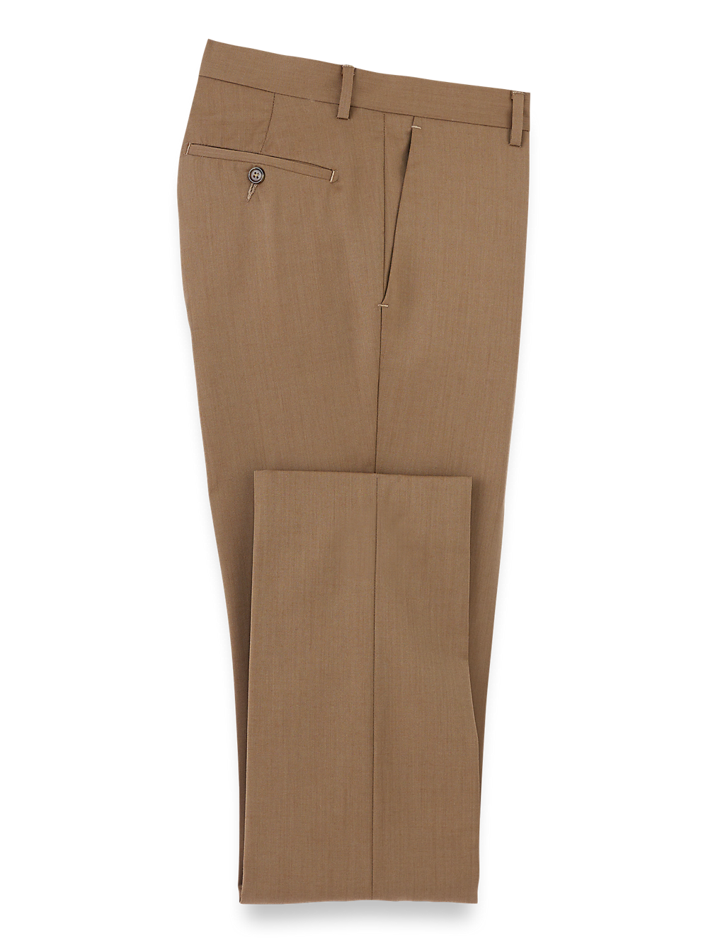 Product Image of Wool Gabardine Pants-Light Brown#model_flat front