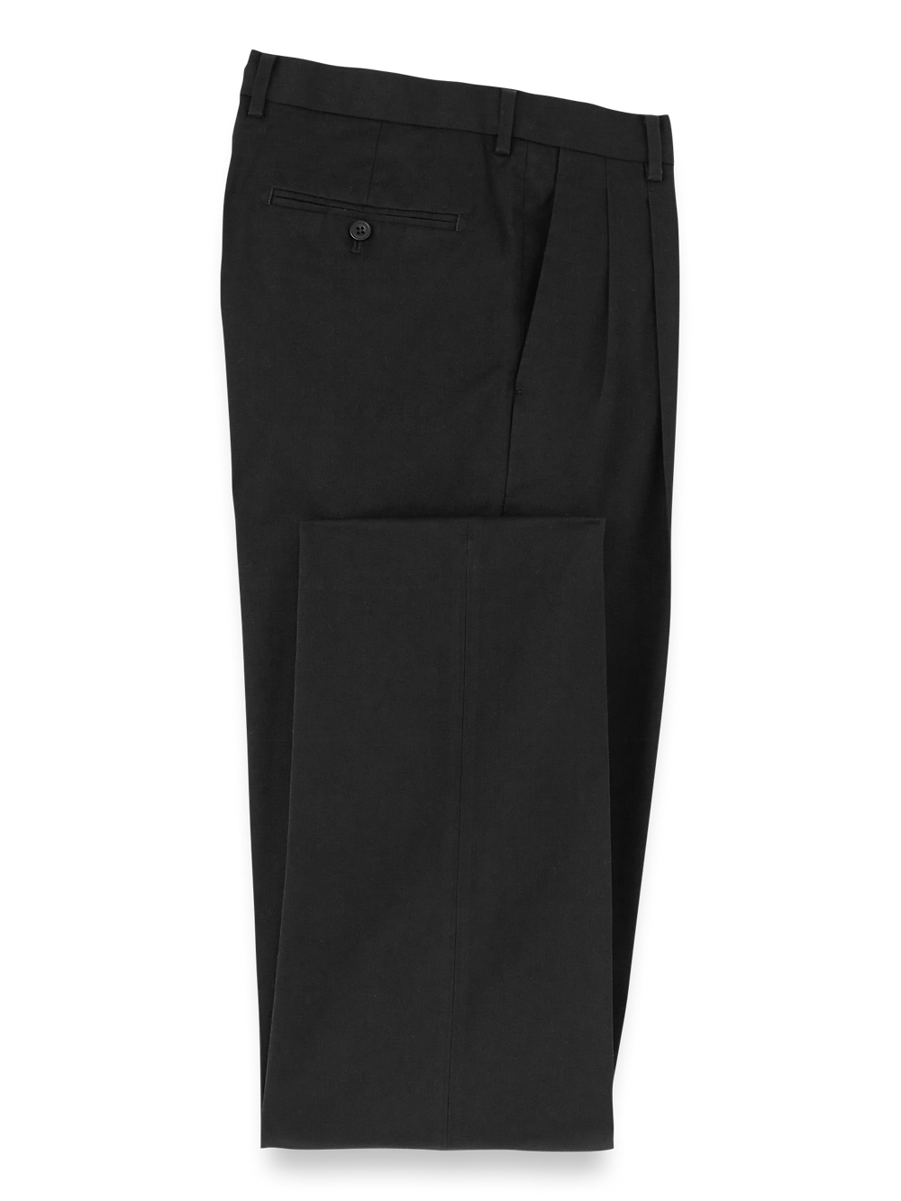 Product Image of Non-iron Cotton Stretch Twill Pant-Black#model_pleated front