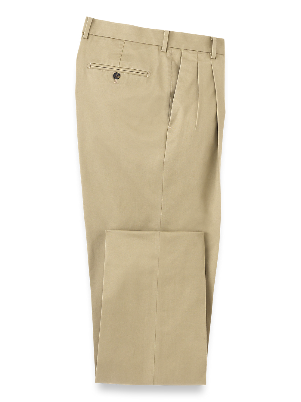 Product Image of Non-iron Cotton Stretch Twill Pant-Dark Khaki#model_pleated front