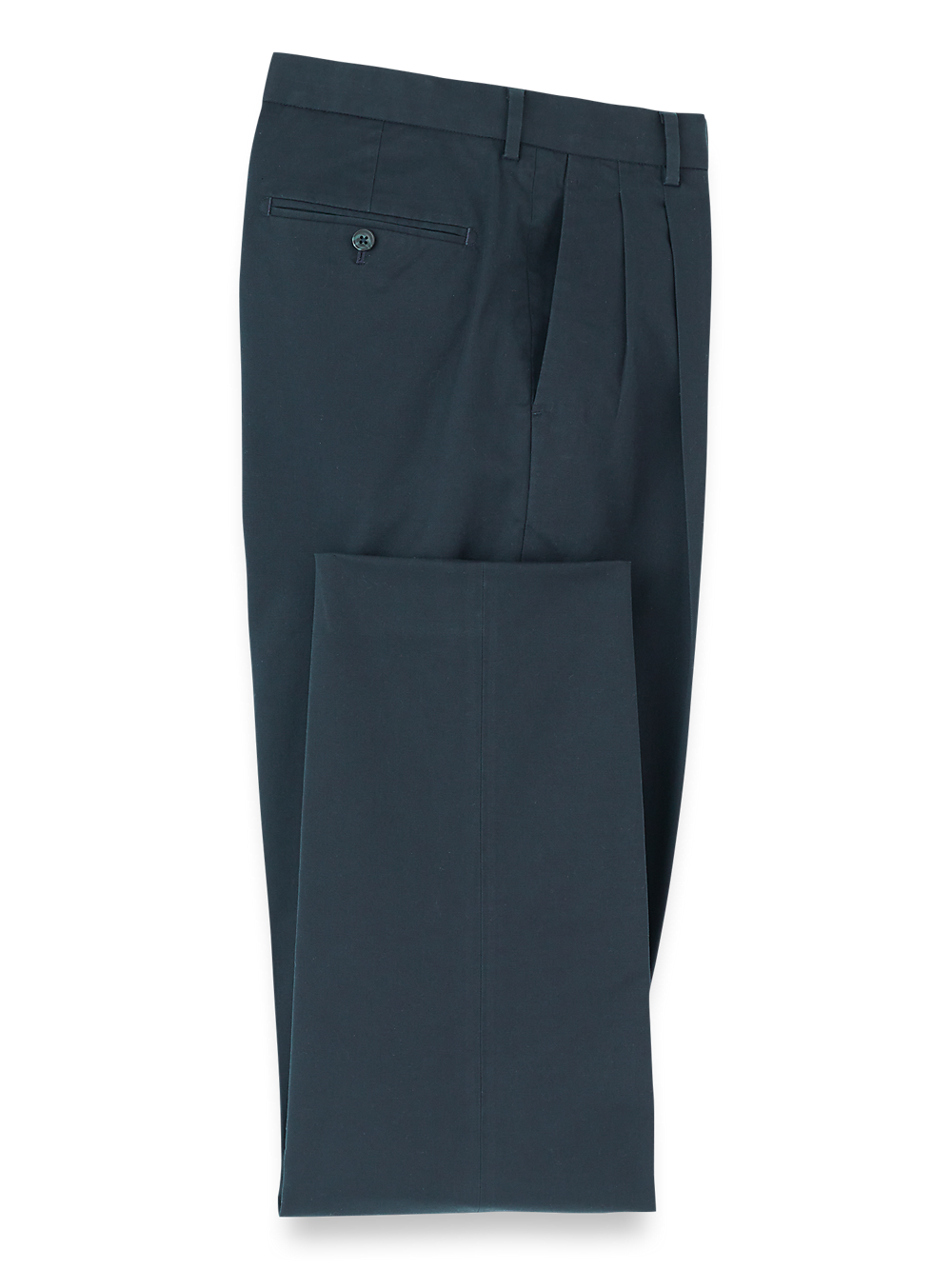 Product Image of Non-iron Cotton Stretch Twill Pant-Ink#model_pleated front