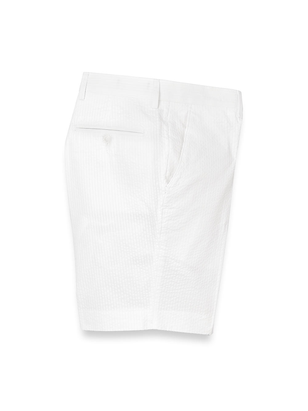 Product Image of Cotton Seersucker Shorts-White#model_flat front