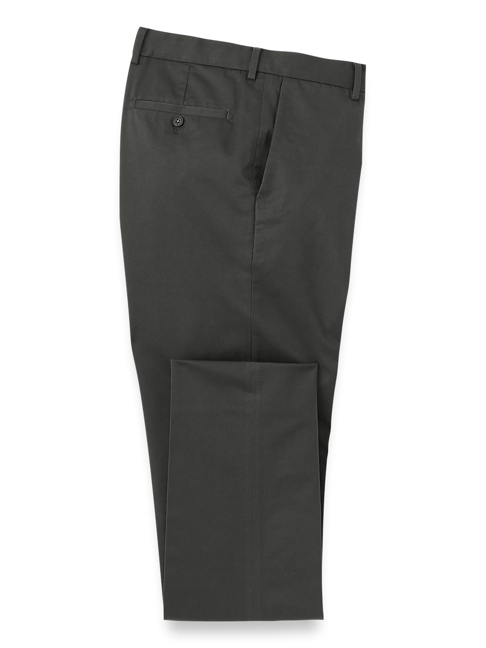 Product Image of Non-iron Cotton Stretch Twill Pant-Charcoal#model_flat front