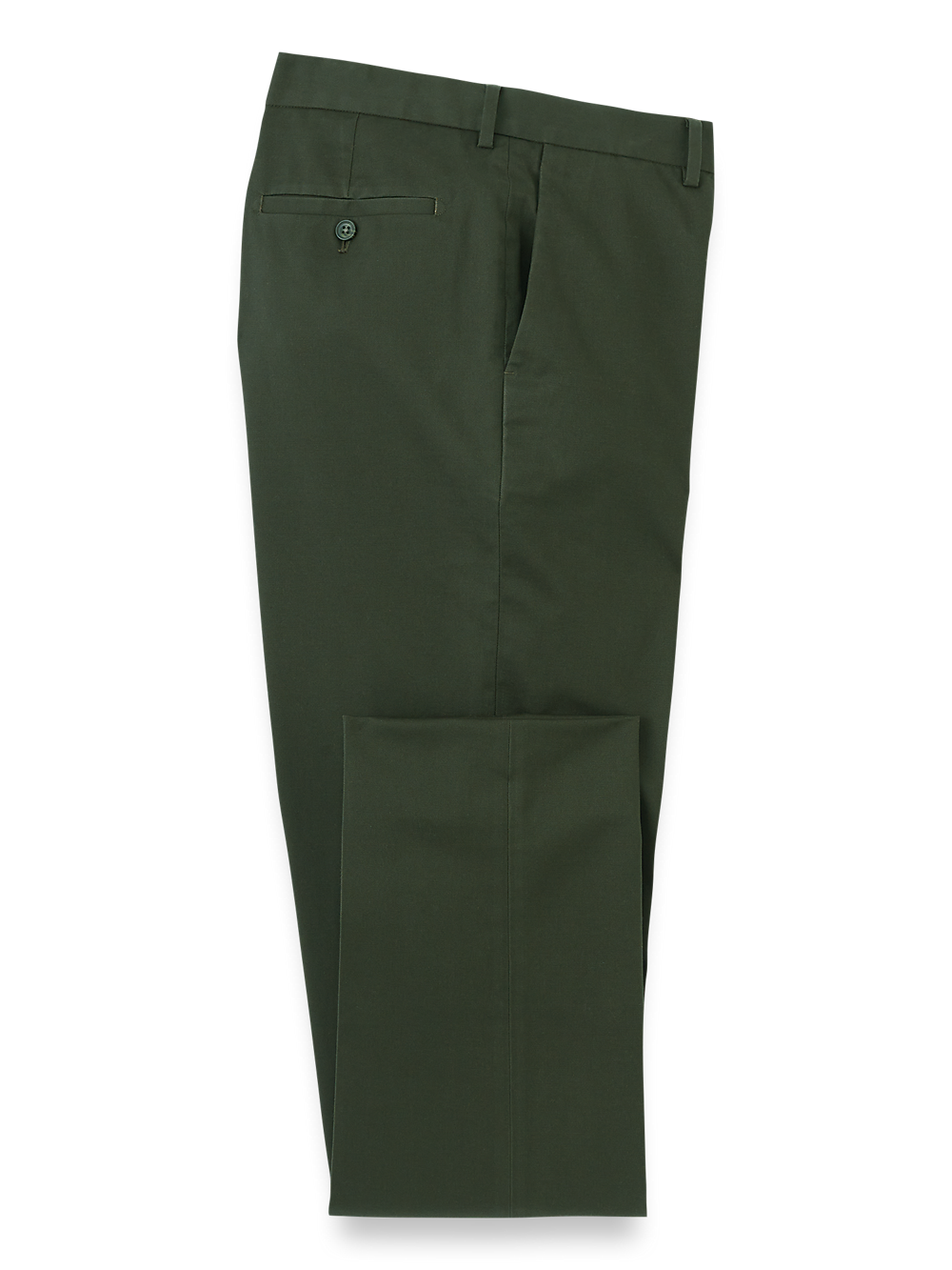 Product Image of Non-iron Cotton Stretch Twill Pant-Dark Green#model_flat front