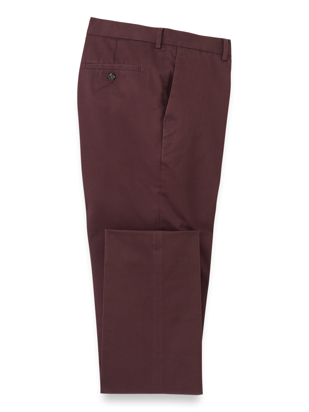 Product Image of Non-iron Cotton Stretch Twill Pant-Wine#model_flat front