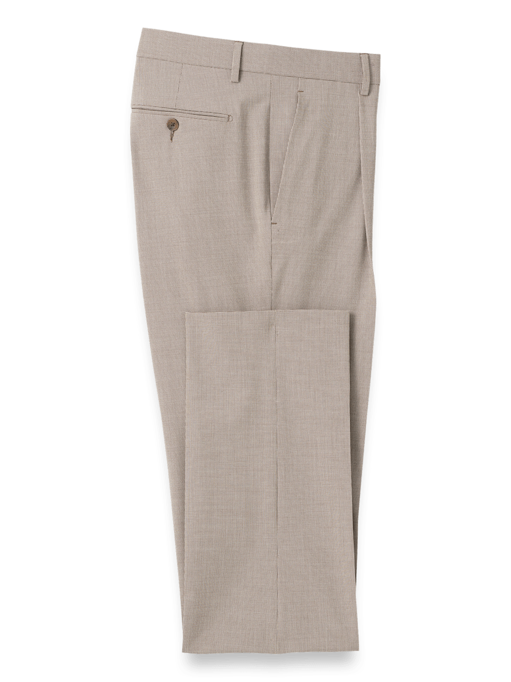 Product Image of Microfiber Check Single Pleat Pants-Brown/White