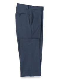 Microfiber Check Single Pleat Pants - Navy