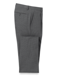 Microfiber Check Single Pleat Pants - Black/grey