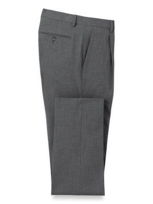 Microfiber Check Single Pleat Pants - Black/grey