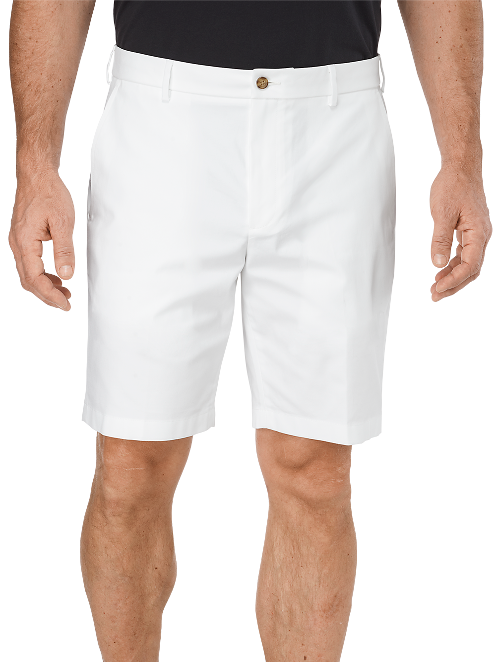 Product Image of Flat Front Lightweight Impeccable Shorts-White#model_flat front