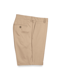 The Impeccable Flat Front Lightweight Shorts - Khaki