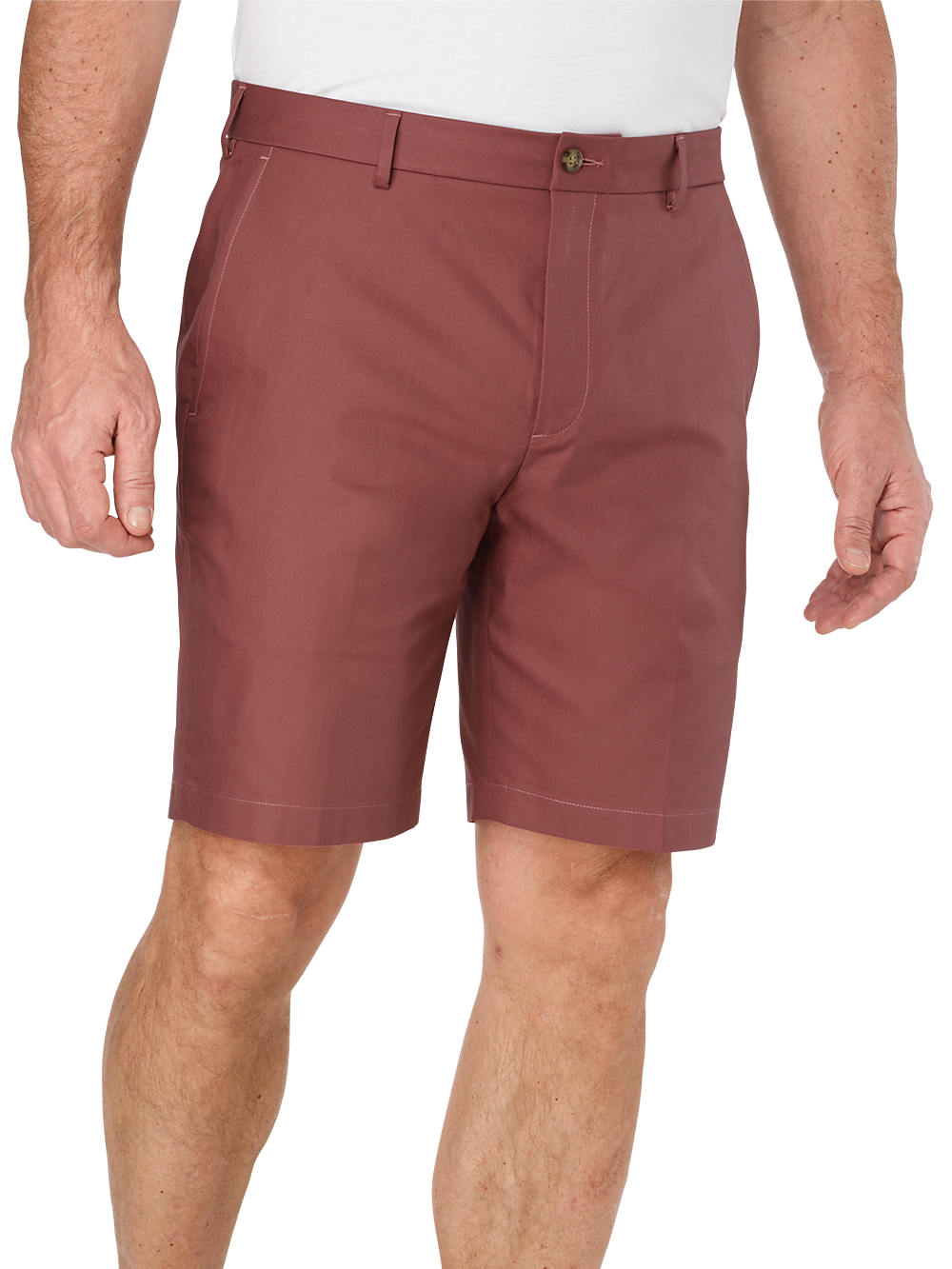 Product Image of Flat Front Lightweight Impeccable Shorts-Rose#model_flat front