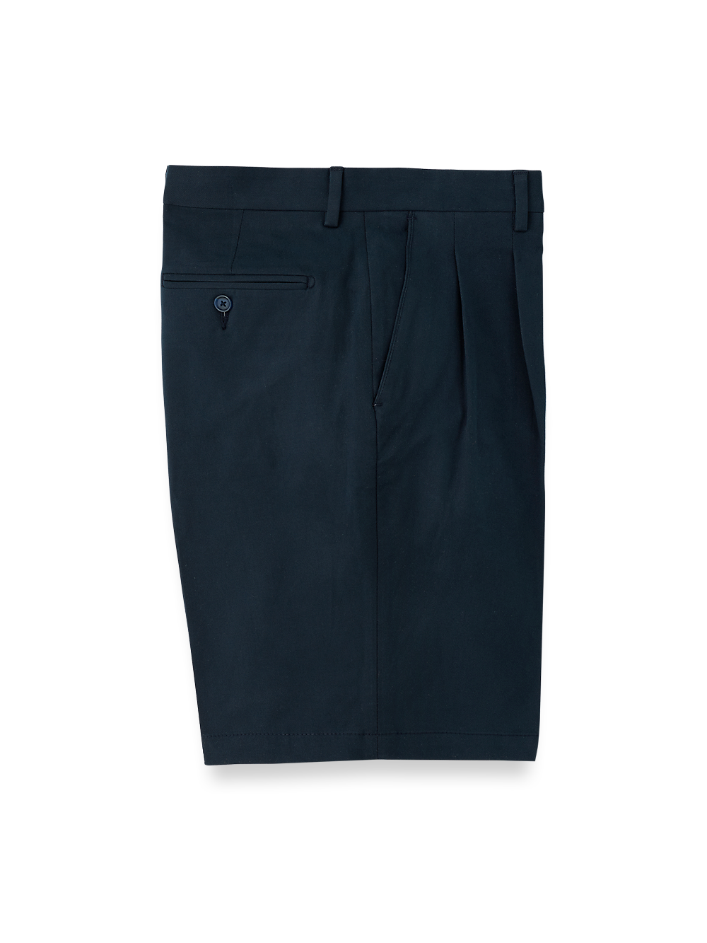 Product Image of Cotton Stretch Twill Pleated Shorts-Ink#model_pleated front