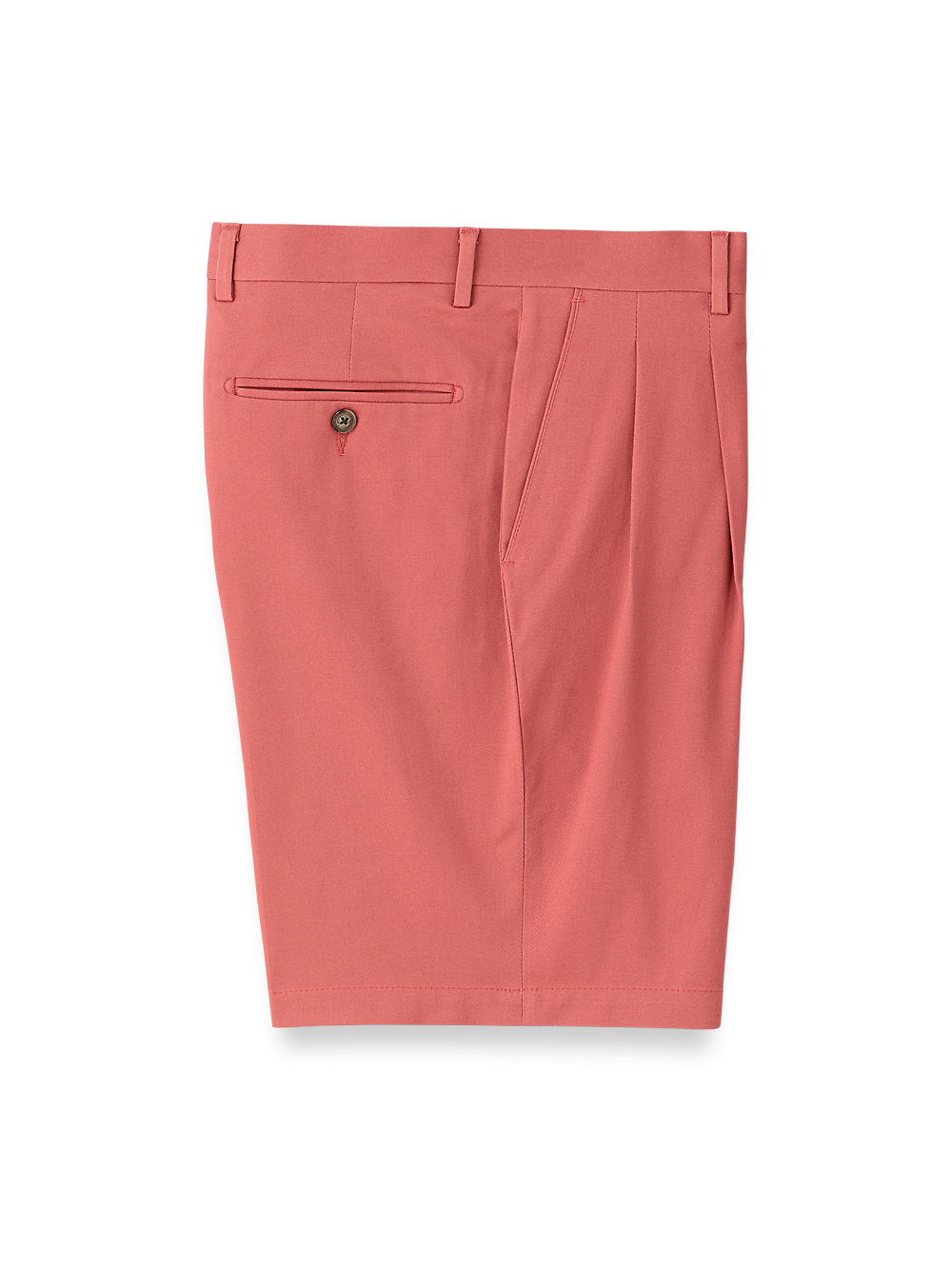 Product Image of Cotton Stretch Twill Pleated Shorts-Rose#model_pleated front