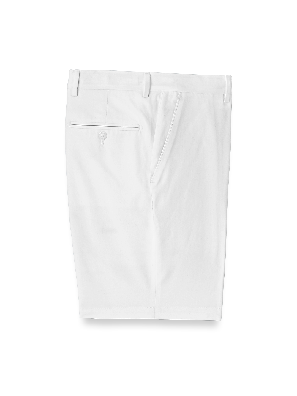 Product Image of Cotton Stretch Twill Flat Front Shorts-White#model_flat front