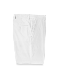 Cotton Stretch Twill Flat Front Shorts - White