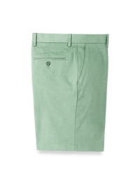 Cotton Stretch Twill Flat Front Shorts - Moss