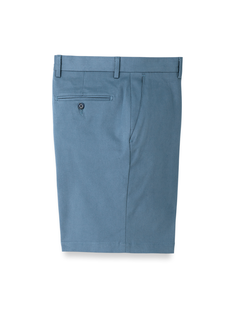 Product Image of Cotton Stretch Twill Flat Front Shorts-Blue#model_flat front