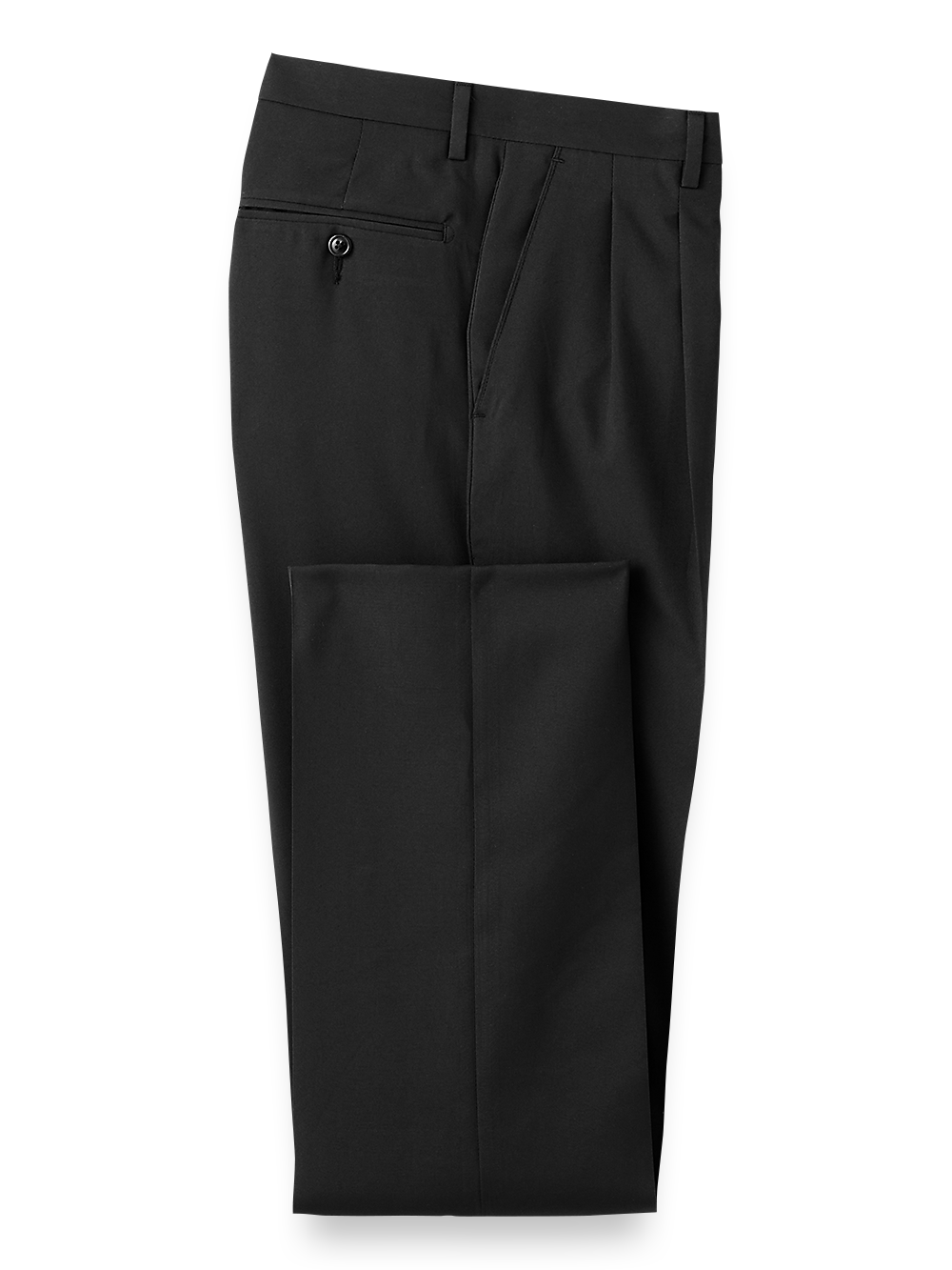 Product Image of Pleated Travel Pants-Black#model_pleated front