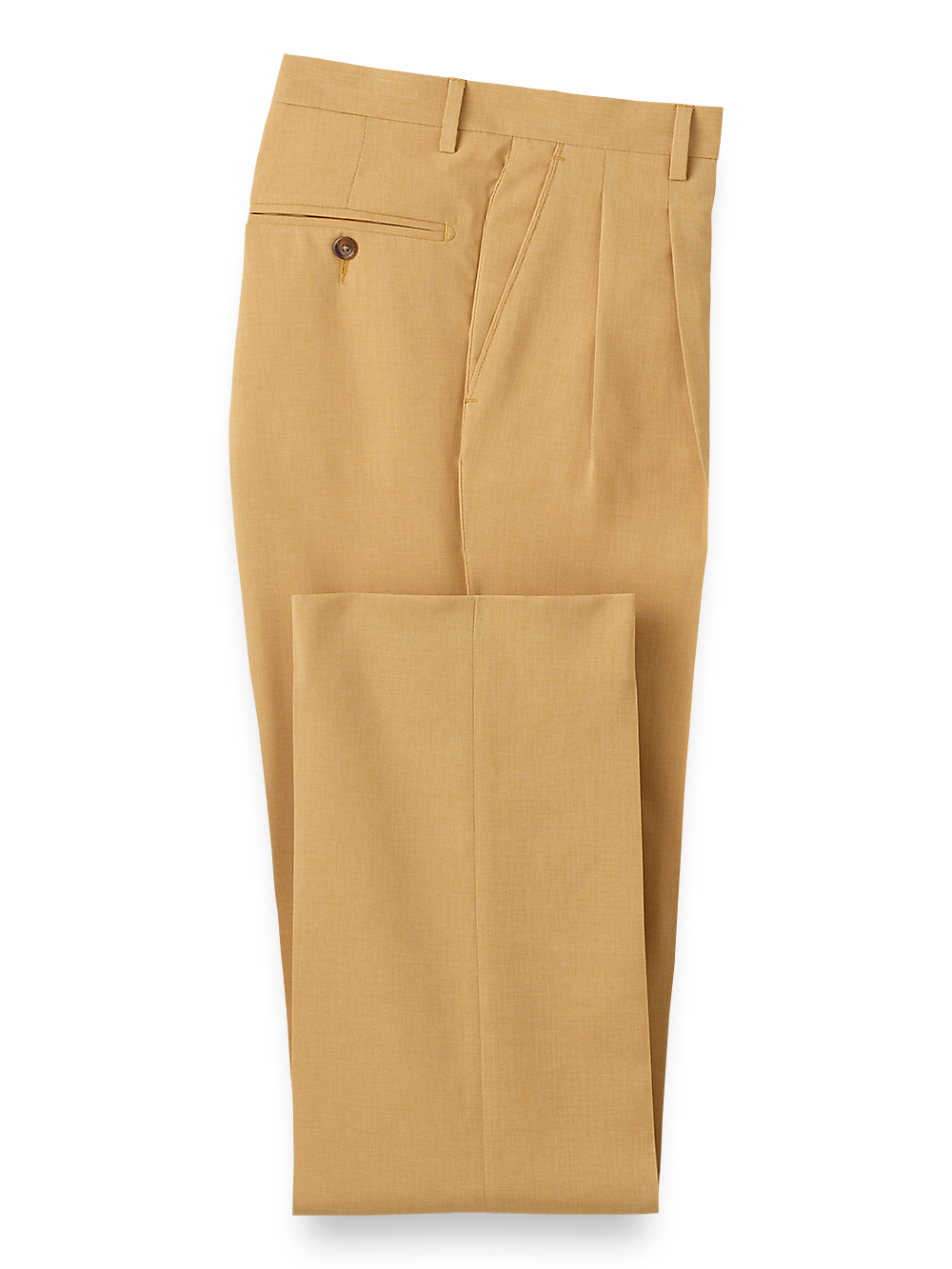 Product Image of Pleated Travel Pants-Mustard#model_pleated front