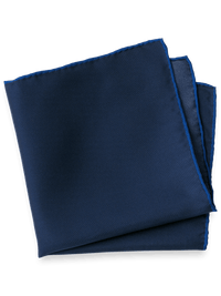 Solid Silk Pocket Square - Navy