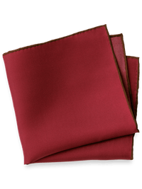 Solid Silk Pocket Square - Burgundy