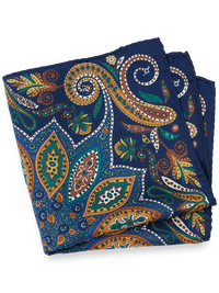 Medallion Silk Pocket Square - Multi